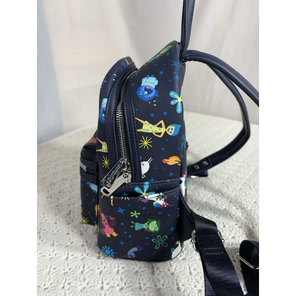 Disney Parks Exclusive Loungefly Inside Out Black w/Blue Mini Backpack EUC
